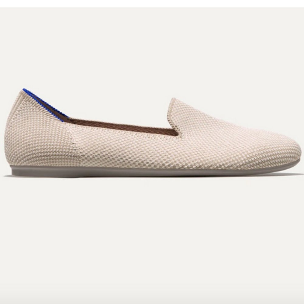 Rothy's The Loafer Classic Flat Shoes Linen Double Stitch Size W7.5